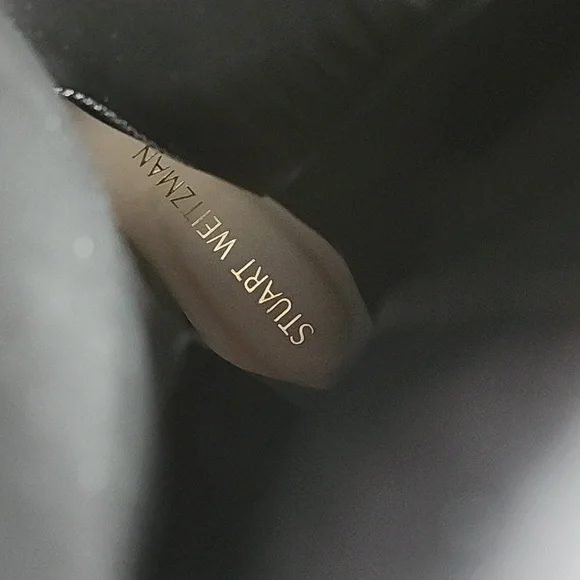 STUART WEITZMAN KNEE HIGH LUG 5050 LEATHER LIFT BLACK AWESOME BOOT LADIES 10 NEW - Picture 3 of 16